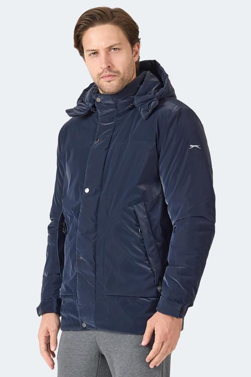 GRIM Erkek Çıkarılabilir Kapişonlu Lacivert Mont & Kaban