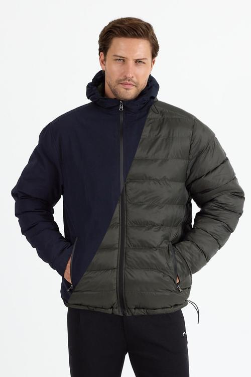 BRELIS Erkek Çift Taraflı Lacivert Mont & Kaban