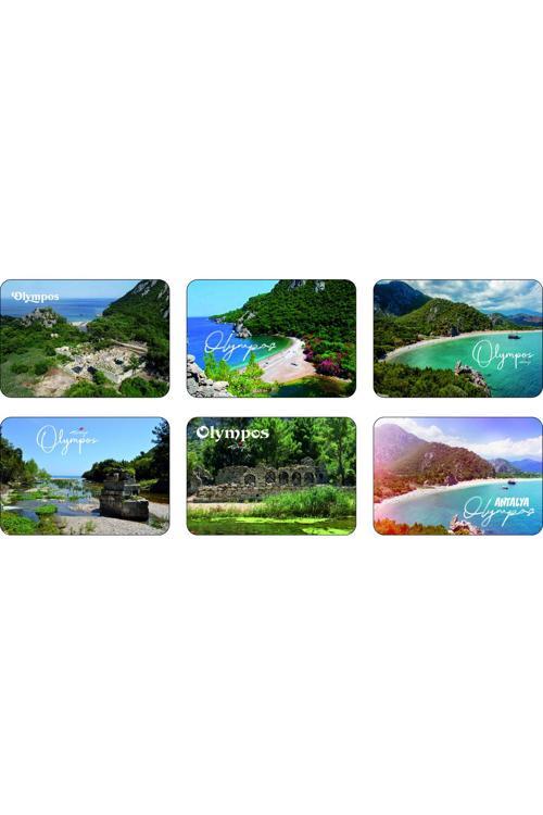 Buzdolabı Magneti - Olympos - Ahşap Magnet Akdeniz Bölgesi