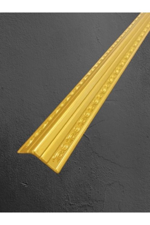 Dekoratif Poliüretan Duvar- Tavan  Köşe Profili Çıtası Altın Renk (En:4X4 Cm-Boy:100 Cm)- Duvar Süsü