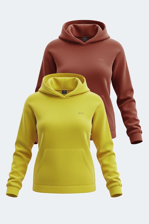 SASSA 2 li set Kadın Sarı - Kiremit Sweatshirt