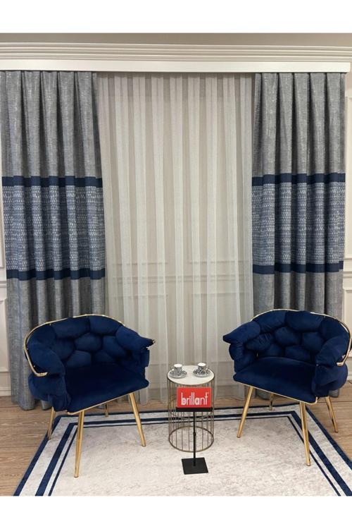 Keten Zemin Batik Desen 1/2,50 Pile Fon Perde