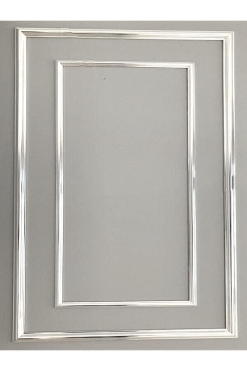 Gümüş (Silver) Renk Dekoratif Poliüretan Duvar Çıtası -2 Li Hazır Çerçeve Seti