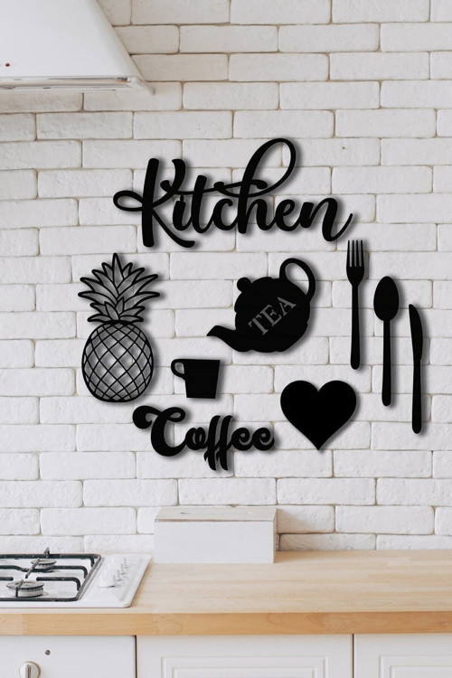 Kitchen 9 Parça Mutfak Lazer Kesim Ahşap Duvar Dekorasyon Ürünü Bldvr010