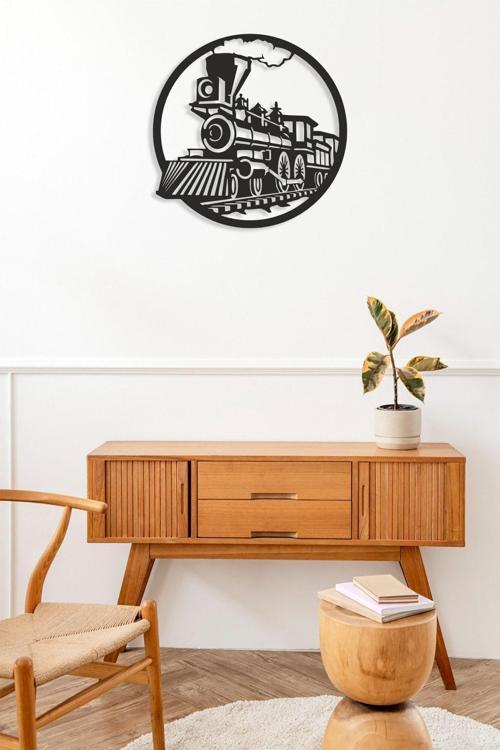 Tren Mdf Duvar Dekorasyon Lazer Kesim 32X32 Cm