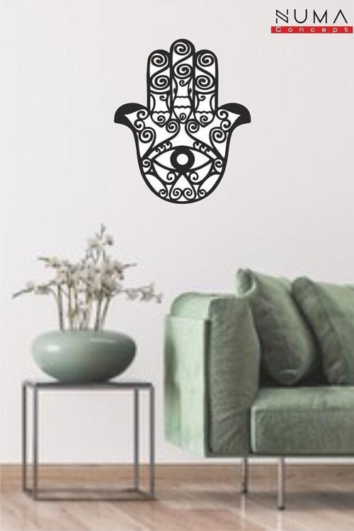 Hamsa Fatma Ana Eli Mdf Duvar Dekorasyon Lazer Kesim 30X25 Cm