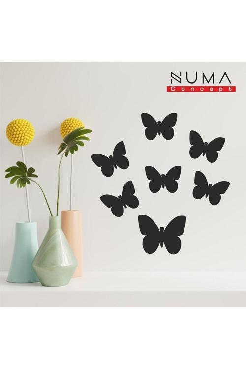 Kelebek Duvar Süsü 7'Li Mdf Duvar Dekorasyon Ürünü Her Biri 6X4 Cm