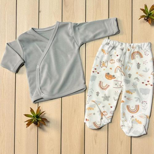 BASKILI ALT ÜST TAKIM - DİĞER MARKALAR - RZ0007 - Gri - 0 - 3 Ay - RZ0007-Gri-0 - 3 Ay Gri