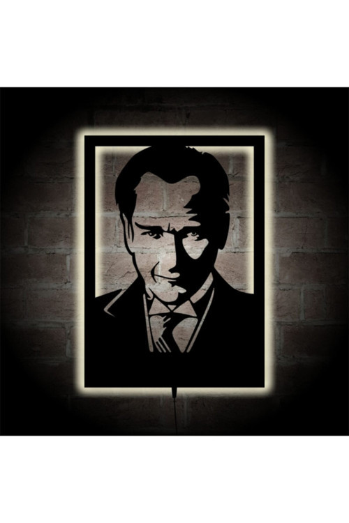 Ledli Atatürk Portre Şık Tasarım Tablo Duvar Dekorasyon