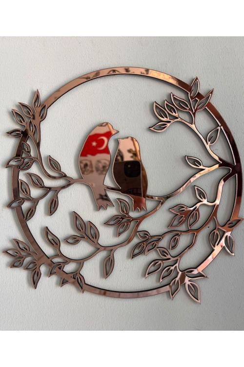 Serçe Mdf Üzeri Rose (Gül) Pleksi Duvar Dekorasyon Ürünü 33X33 Cm