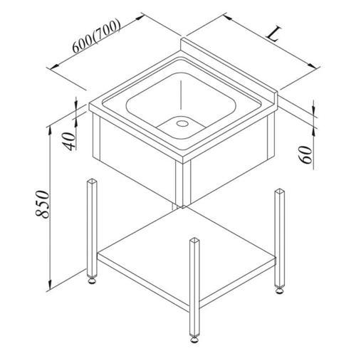 Evyeli Tezgahı 1g 3 Perdeli Taban Raflı Demonte 60x60 Cm