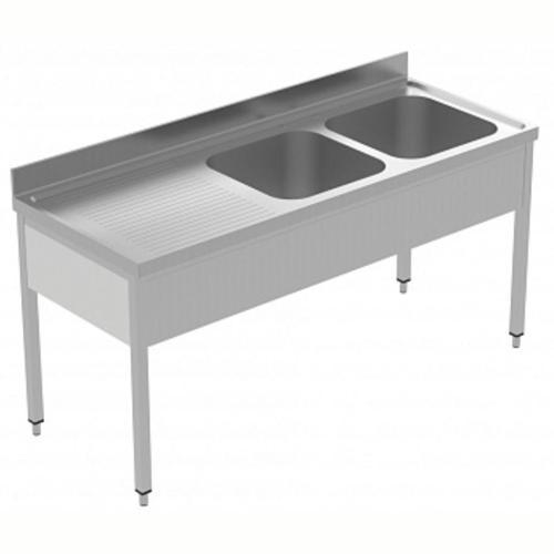 2 Evyeli Tezgah, Evyeleri 600x500 Mm, Damlalığı Solda - 1800 Mm, Plus GLG1826SXE