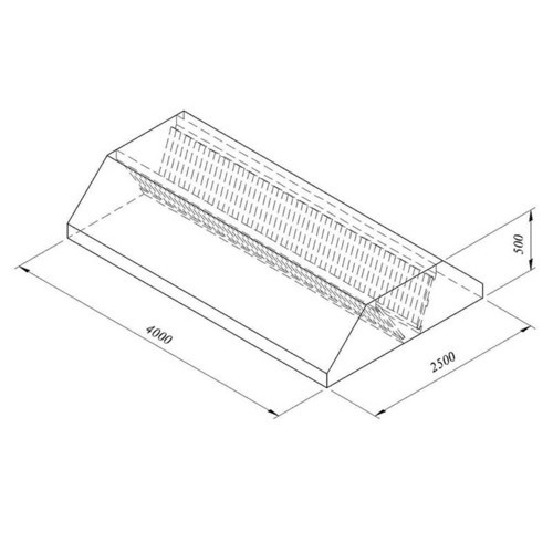 Filtreli Orta Tip Davlumbaz, 400x250 Cm