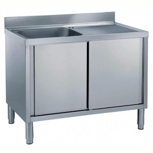 Dolaplı Tezgah, Tek Evyeli (500x500 Mm), Damlalık Sağda - 1200 Mm ML1S1217RN