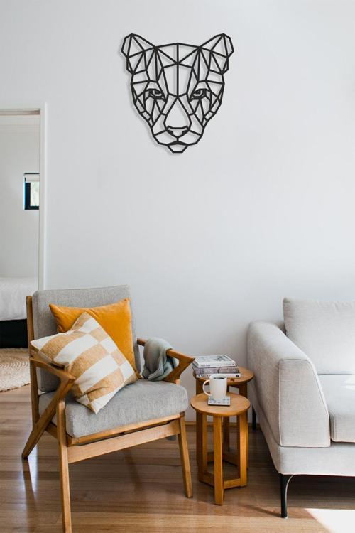 Jaguar Kaplan Çıta Mdf Duvar Dekorasyon Lazer Kesim 32X31 Cm