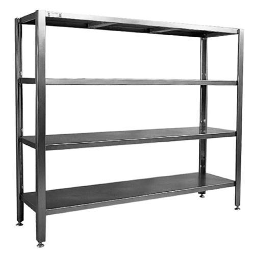 4 Katlı Paslanmaz İstif Rafı, Düz Tabla, 46x122x183 Cm