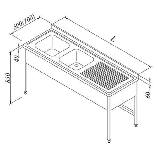 Evyeli Tezgah, 2g/1d, Sağ 3 Perdeli, 160x70 Cm