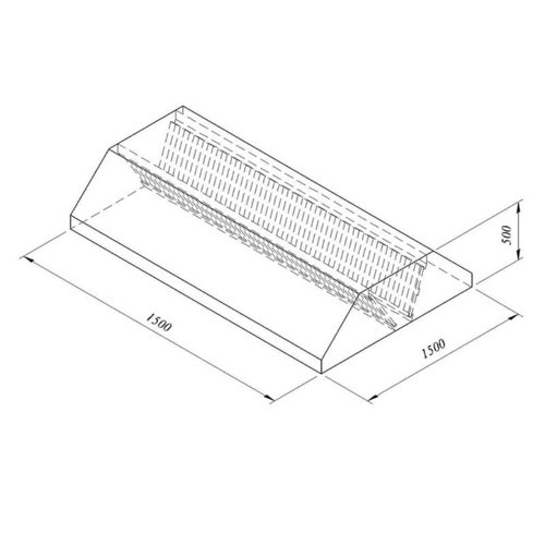 Filtreli Orta Tip Davlumbaz, 150x150 Cm