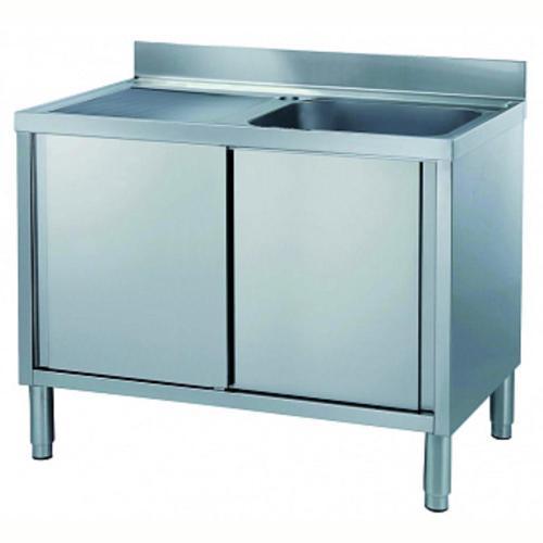 Dolaplı Tezgah, Tek Evyeli (500x500 Mm), Damlalık Solda - 1200 Mm ML1S1217LN