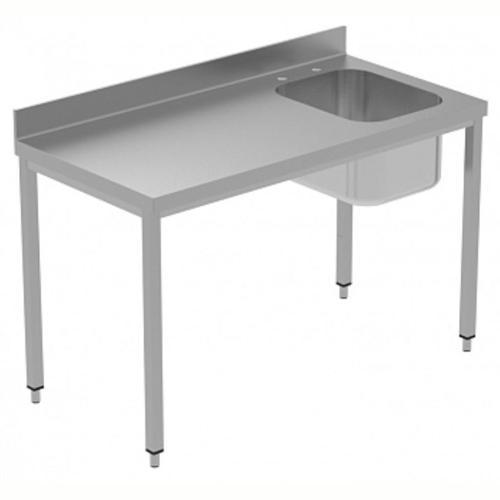 Özel Şef Çalışma Tezgahı, Tek Evyeli (sağda), 100 Mm Sırtlı - 1400 Mm, Plus GTL1410DXE