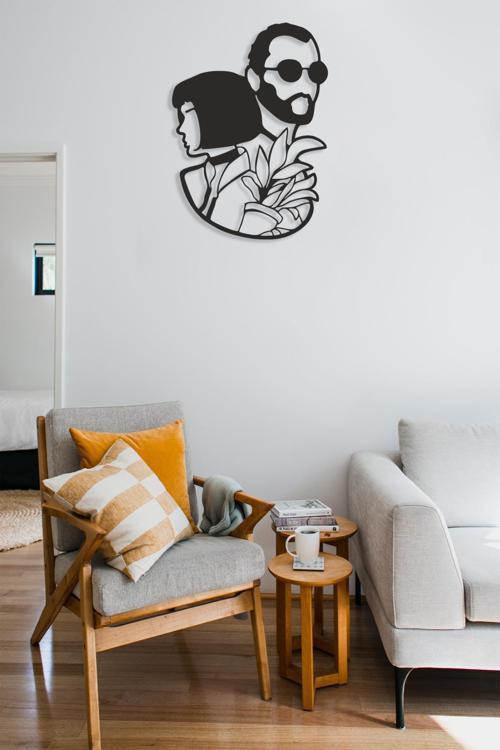 Leon Ve Matilda Sinematik Sanatsal Ahşap Duvar Dekorasyon Ürünü 32X26 Cm