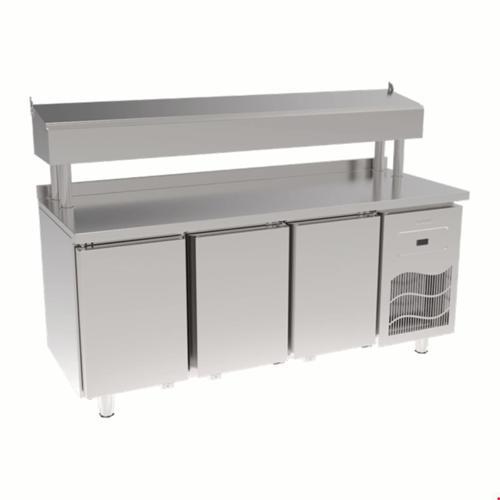 İnoksan Sgb190 - Paslanmaz Tablalı 3 Kapılı Pizza Hazırlık Ünitesi / Boru Ayaklı