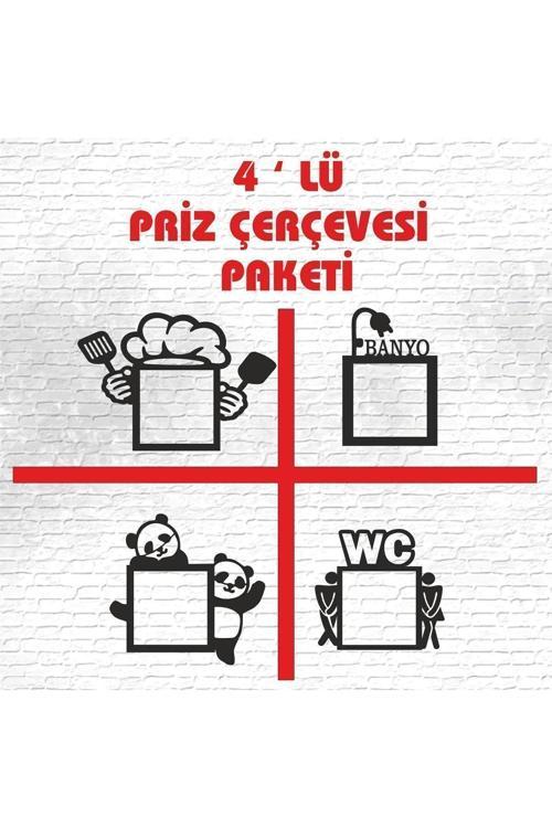 4'Lü Priz Çerçevesi Seti- 4'Lü Priz Çerçeve Seti Iç Ölçüleri: 8.50X8.52 Cm