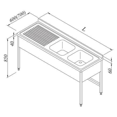 Evyeli Tezgah, 2g/1d, Sol 3 Perdeli, 180x70 Cm