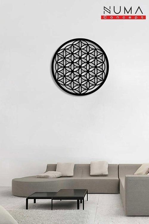 Yaşam Çiçeği Tekli Mdf Duvar Dekorasyon Lazer Kesim 40X40 Cm