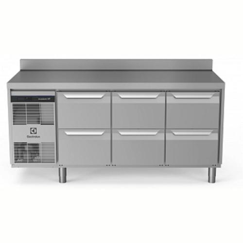 Professional Endüstriyel Tip Soğutmalı Tezgah, Sırtlı, "heavy Duty", Aısı304, -2°/+10°c, Dijital, Tropikal - 440 Lt, 6x½ Çekmeceli EH3H3BBB