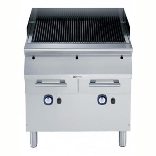 Endüstriyel Gazlı Barbekü-gril, Paslanmaz Brulörlü, Çift Taraflı Döküm Izgaralı (et İçin Yivli, Balık-sebze İçin Düz), Alt Dolaplı, Derinlik 730 Mm - 800 Mm E7GRGHGCFU