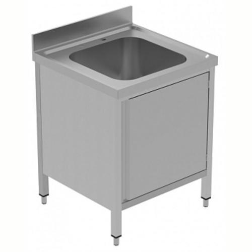 Dolaplı Tek Evyeli Tezgah, Evyesi (600x500 Mm), Çarpar Kapılı - 700 Mm, Plus GLG716P