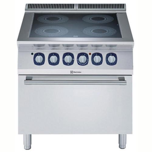 Endüstriyel 4 Zonlu Enfraruj Ocaklı Kuzine, Her Zon 2,2 Kw, Altı Elektrikli Fırınlı, Derinlik 730 Mm - 800 Mm E7IREH40E0