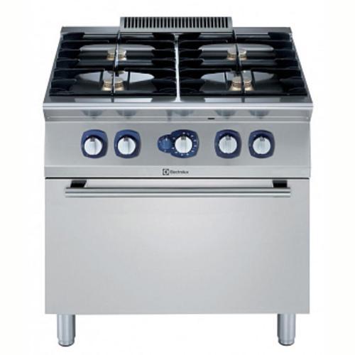 Endüstriyel 4 Açık Ateşli Gazlı Kuzine, Her Brulör 5,5 Kw, Gazlı Fırın (6 Kw), Derinlik 730 Mm - 800 Mm E7GCGH4CG0
