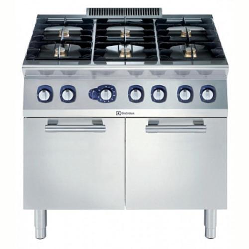 Endüstriyel 6 Açık Ateşli Gazlı Kuzine, Her Brulör 5,5 Kw, Geniş Tip Gazlı Fırın (9 Kw) - 1200 Mm E7GCGI6CL0