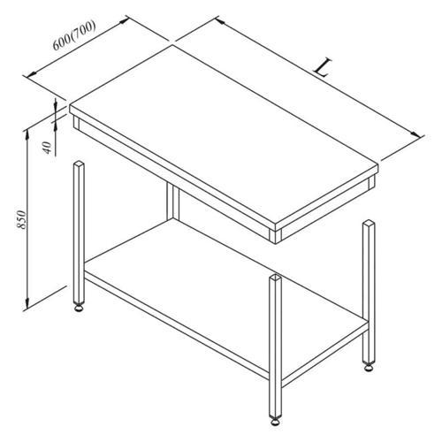 Çalışma Tezgahı Taban Raflı Sırtsız Demonte 120x70 Cm