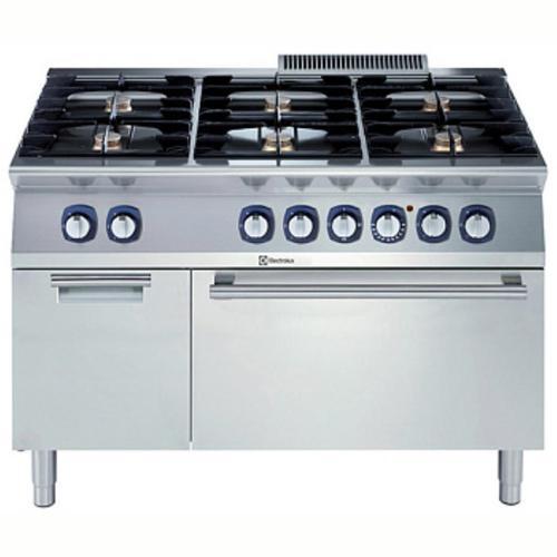 Endüstriyel 6 Açık Ateşli Gazlı Kuzine, Her Brulör 5,5 Kw, Altında Elektrikli Fırın + Dolap, Derinlik 730 Mm - 1200 Mm E7GCGL6C20