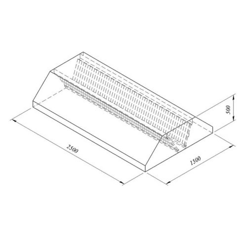 Filtreli Orta Tip Davlumbaz, 250x150 Cm