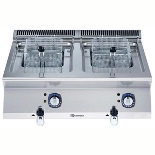 Professional Endüstriyel 2x7 Lt Elektrikli Set Üstü Fritöz, 2 V-tip Hazneli, Isıtıcılar Hazne Dışında, 2 Sepetli, Derinlik 730 Mm - 800 Mm E7FREH2B00