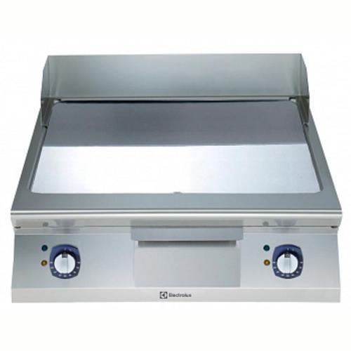 Elektrikli Set Üstü Izgara, Düz Krom Pleytli, Eğimli Tablalı, Termostatik Kontrol, Demonte Sırtlık Ve Spatula - 800 Mm E9FTEHCS00