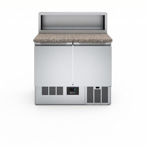 Professional Endüstriyel Soğutmalı Pizza Hazırlık Tezgahı, 2 Kapılı, 250 Lt, Mermer Üst Tablalı, +2+10°c, Aısı 304 PTR259