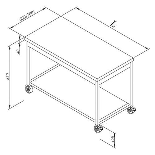 Çalışma Tezgahı Taban Raflı Hareketli 160x60 Cm