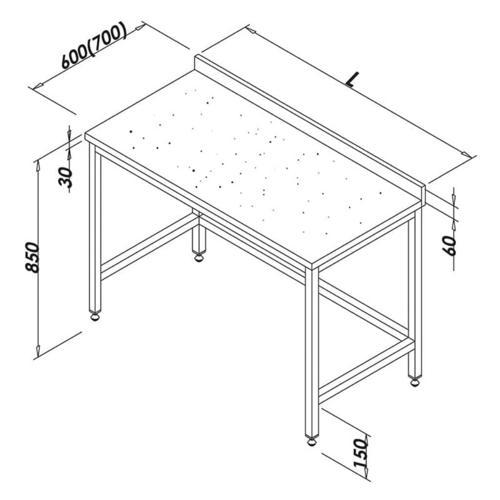 Çalışma Tezgahı Mermer Tablalı Taban Rafsız 120x80 Cm