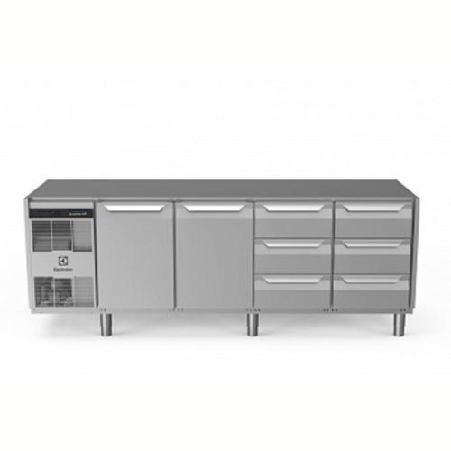 Professional Soğutmalı Tezgah, "heavy Duty", Aısı304, Üst Tablasız, -2°/+10°c, Dijital, Tropikal - 590 Lt, 2 Kapılı + 6x? Çekmeceli EH4H7AACC