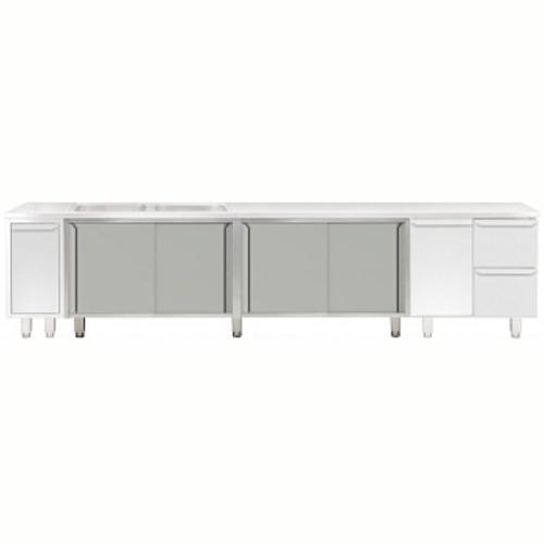 Evyeli Üst Tabla Altı İçin Dolap, Kayar Kapılı - 2400 Mm - Modular Line TEL2S24