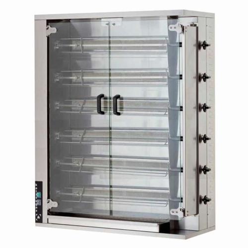 Elektrikli Piliç Çevirme Makinesi, 6 Şiş, 24-30 Piliç Kapasitesi