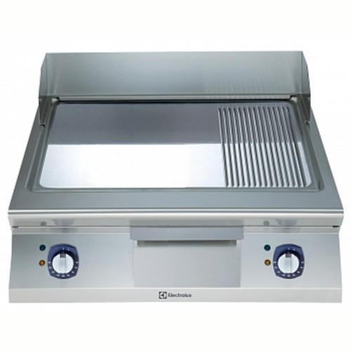 Elektrikli Set Üstü Izgara, ? Düz + ? Nervürlü Krom Pleytli, Eğimli Tablalı, Termostatik Kontrol, Demonte Sırtlık Ve Spatula - 800 Mm E9FTEHCP00