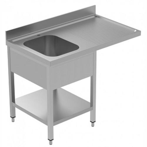 Tezgahaltı Bulaşık Makinesi Tezgahı, 1 Evye (500x500 Mm) & Sağ Tarafta Süzdürme, Taban Raflı - 1200 Mm, Plus GLR1DSXPLS