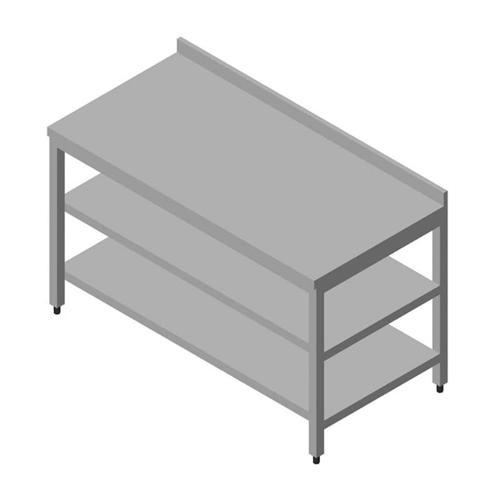 Çalışma Tezgahı Ara Raflı Sırtlı Demonte, 120x70 Cm