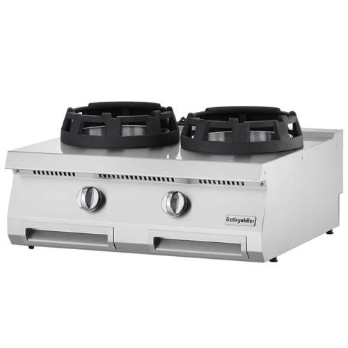 700 Serisi Set Üstü Wok Ocak, İkili, 70x80x28 Cm, Owg 8070